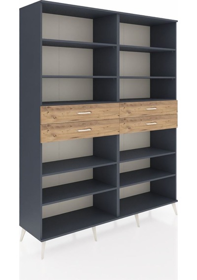 Hyperion Gardrop 10 Raflı 4 Çekmeceli 176x44x221 Antrasit-antrasit/çam Antrasit/çam Hyperion Gardrop 10 Raflı 4 Çekmeceli 176x44x221 Antrasit-antrasit/çam Antrasit/çam