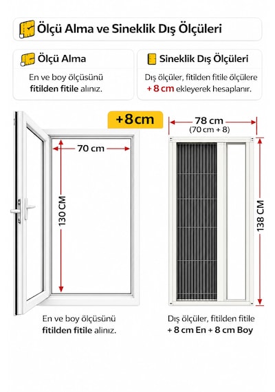 Menteşeli Kapı Sinekliği En:0-90 Cm X Boy:0-210 Cm Demir, Ahşap, Pimapen,alüminyum İle Uyumlu Çok Renkli