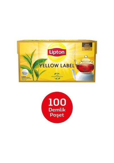 Lipton Yellow Label 100'lu Demlik Poset Cay