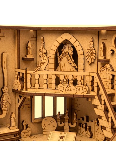 Peri Evi Ahşap Maket Seti Dıy Miniatür Büyülü Peri Evi Peri Led Hediye 3d Puzzle