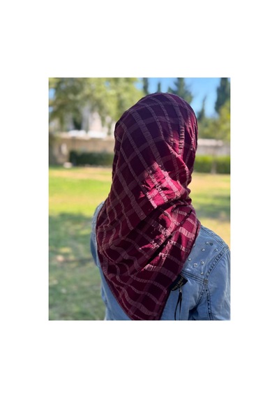Aldaıyr Jakarlı Caz Eşarp 120 X120 Pamuk İkinci Desen Bordo
