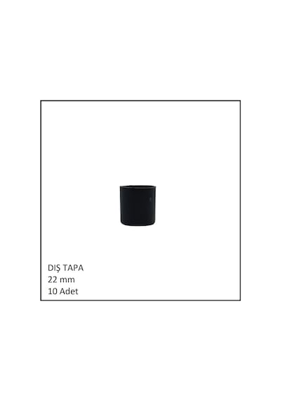 Plastik Dış Tapa, Yuvarlak, 22 Mm 10 Adet Siyah