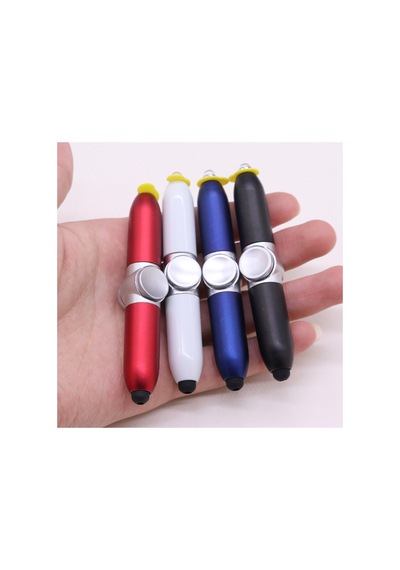 Led Işıklı 4 Ü 1 Arada Stylus Stres Çarklı Tükenmez Kalem Telefon Uyumlu Mor Mor