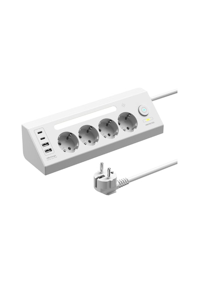 Fulltech Ftr-22 Gece Lambalı Akım Korumalı Çoklu Priz - Beyaz 2 M