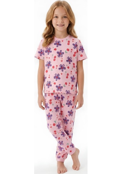 Modanino Kız Çocuk %100 Pamuk Pijama Takımı 8-13 Yaş 12698ıs Pembe