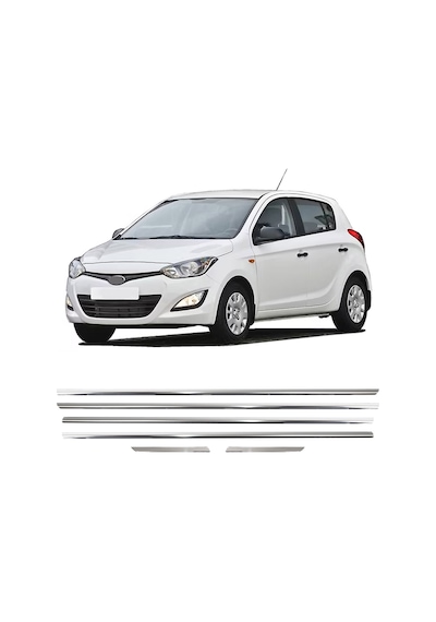 Hyundai İ20 Uyumlu 2014 Ve Üzeri Krom Cam Çıtası 6 Parça Paslanmaz Çelik