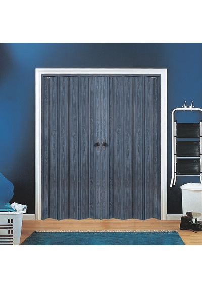 Faran Dekorasyon 170 x 215 Antrasit Renk Camsız Çift Açılım Pvc Akordiyon Katlanır Kapı - FRNAKMODEL-147