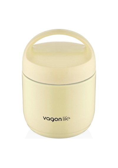 Vagonlife Bento 1200ml Lunchbox 1 Kaseli 4-6 Saat Sıcak/soğuk Termos Özellikli Çelik Sefer Tası Yemek Kutusu Sarı