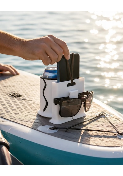 Sup Board Telefon, Gözlük Ve İçecek Tutucu Beyaz