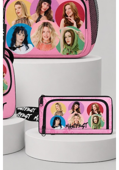 X Dekomus Lisanslı Manifest Toz Pembe Collection Okul Çantası,beslenme Çantası Ve Kalem Çantası Seti Altın