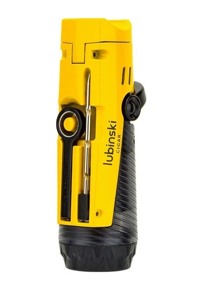 Lubinski Lion İğneli + Delicili Tek Torch Puro Çakmağı Sarı