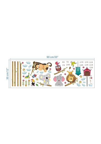 Boy Ölçer Boy Cetveli Duvar Sticker Koala Fil Ayı Aslan