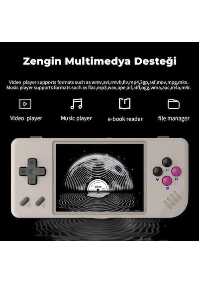 Rg28xx Gri Retro El Oyun Konsolu 32 Gb - 2.83 İnç Oca Ips Ekran H700 İşlemci Hdmı Çıkışlı 3100 Mah Batarya Psp, Ps1, Dc Destekli