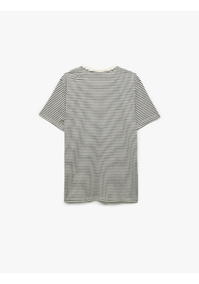 Koton Slim Fit Kısa Kollu Bisiklet Yaka Çizgili Tişört Lacivert Çizgili 6wam10027hk 7s2 Koton Slim Fit Kısa Kollu Bisiklet Yaka Çizgili Tişört Lacivert Çizgili 6wam10027hk 7s2