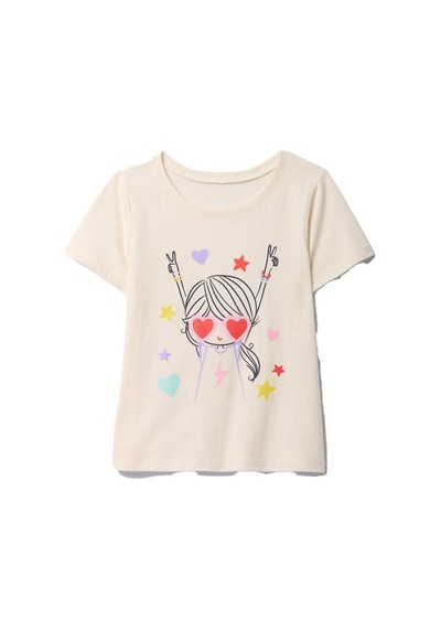 Gap Grafikli T-shirt - 710285-10020 Krem