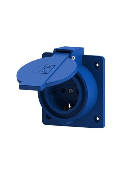Ne-ad 2001-mp 1x16 A Kapaklı Makina Prizi Mavi