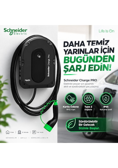 Schneider Electric Evlink Charge Pro Evb4s22nc0 22 Kw Elektrikli Araç Şarj İstasyonu 7 Metre Kablolu 32a Ayarlanabilir 7kw - 11kw - 22kw Schneider Electric Evlink Charge Pro Evb4s22nc0 22 Kw Elektrikli Araç Şarj İstasyonu 7 Metre Kablolu 32a Ayarlanabilir 7kw - 11kw - 22kw