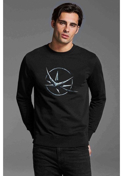 The Witcher Baskılı Siyah Erkek Sweatshirt (529015409)