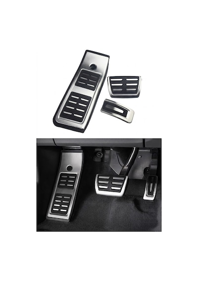 Audi A4 B9 A5 F5 2016-2023 Uyumlu Geçme Otomatik Pedal Seti 3 Parça Siyah Krom