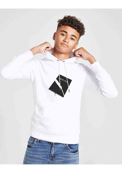 Tshirthane Anime Note Book Baskılı Unisex Çocuk Kapüşonlu Beyaz Sweatshirt Beyaz