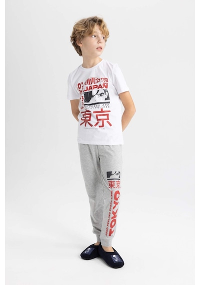 Defacto Erkek Çocuk Baskılı Kısa Kollu Pijama Takımı C0623a824spwt34 Beyaz Defacto Erkek Çocuk Baskılı Kısa Kollu Pijama Takımı C0623a824spwt34 Beyaz