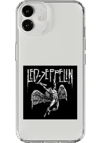 Apple Uyumlu iPhone 12 Şeffaf Kılıf Led Zeppelin Tasarımlı