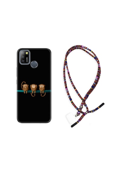 Infinix Smart 5 Kılıf Rasta Boyun Askılı Üç Maymun 1871