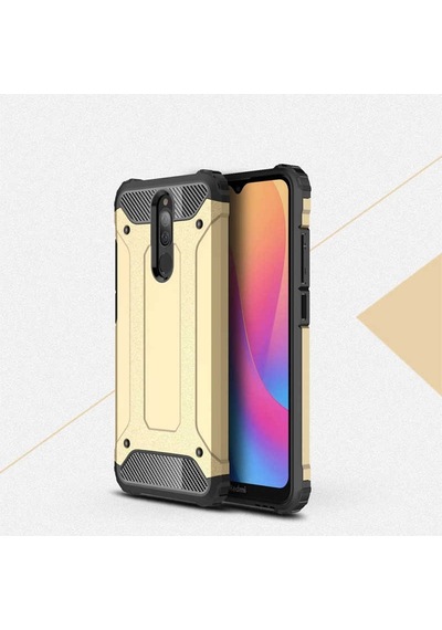 Kilifone - Xiaomi Uyumlu Redmi 8 - Kılıf Çift Katman Zırh Tank Crash Military Kapak - Gold