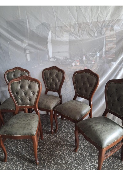 Sandalye Klasik 90613 Model Kayın Aslan Ayak Ceviz Nubuk Kumaş 6 Adet El Yapım Kahverengi Sandalye Klasik 90613 Model Kayın Aslan Ayak Ceviz Nubuk Kumaş 6 Adet El Yapım Kahverengi