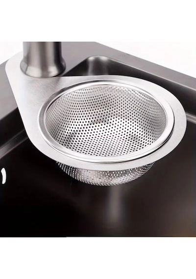 Paslanmaz Çelik Lavabo Süzgeci Musluk Süzgeci Metalik Gri