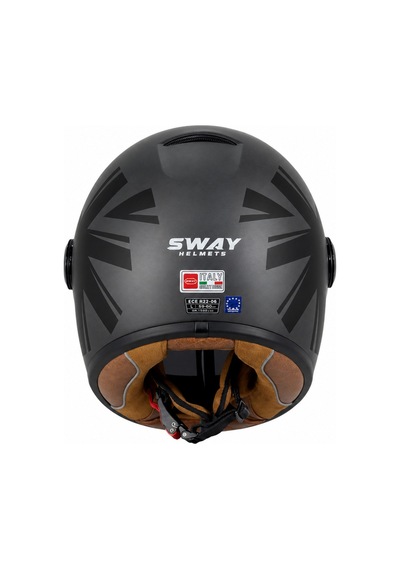 Sway V6 Full Face Retro Kask Siyah Vizör Helıx Black Lıne M Diğer