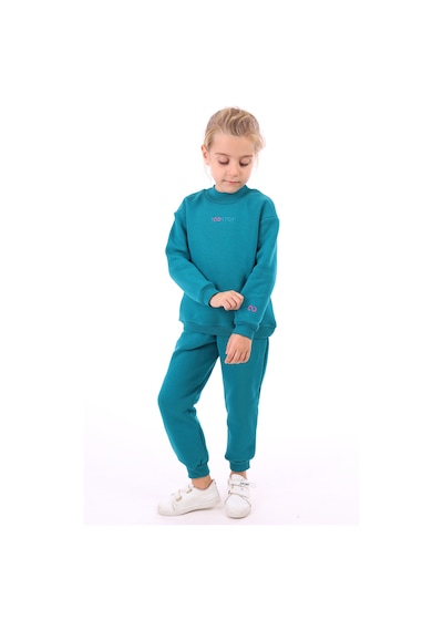 Toontoy Kız Çocuk Nakışlı Sweatshirt Petrol Mavi