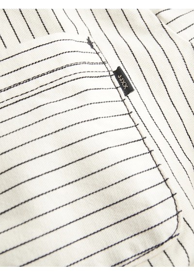 Jack & Jones Kadın Çizgili Gömlek - Maddy - 12267802 Blanc De Blanc Çok Renkli