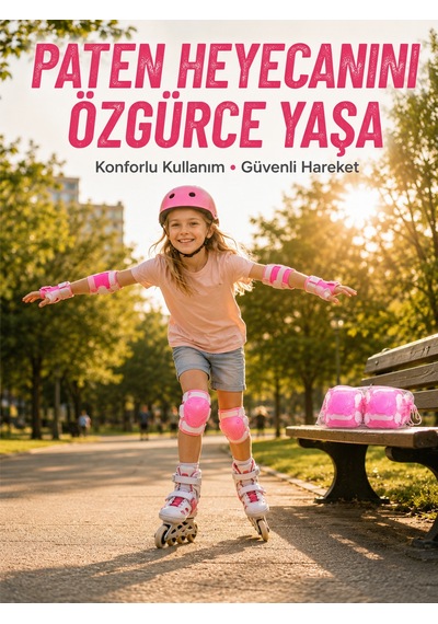 Pembe Çocuk Kaykay Paten Scooter Bisiklet Koruyucu Dizlik Diğer