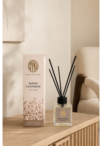 Premium Çubuklu Oda Kokusu 100 Ml Cam Şişe Reed Diffuser Kaşmir
