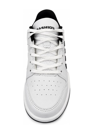 Papucumun Dünyası Lambırlent Unisex Bağcıklı Şeritli Hafif Konforlu Sneaker Beyaz