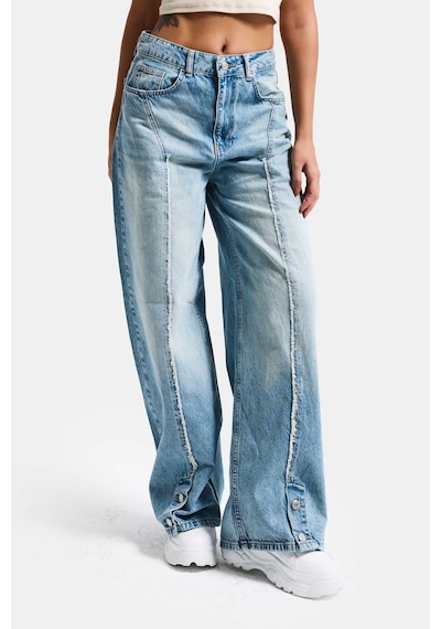 Itsbasic Kadın Kot Rengi 4s6-32 Süper Baggy Fit Paça Detaylı Özel Tasarım Denim Jean Mavi Itsbasic Kadın Kot Rengi 4s6-32 Süper Baggy Fit Paça Detaylı Özel Tasarım Denim Jean Mavi