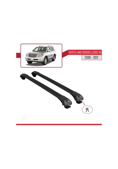 Toyota Land Cruiser J200 V8 2008-2021 Arası İle Uyumlu Ace-1 Ara Atkı Tavan Barı Siyah