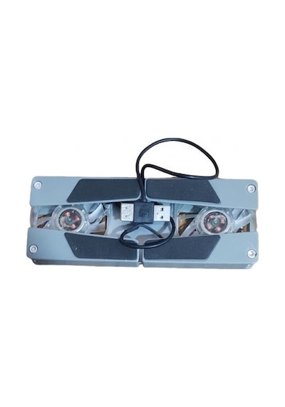 Metal Mini Led Şıklı Notebook Soğutucu Gri