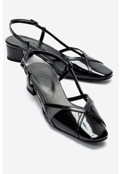 Luvishoes Olena Siyah Rugan Kadın Topuklu Sandalet