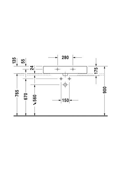 Duravit Vero Lavabo Taslanmıs 800 x 470 MM 3 Delıklı 0454800025