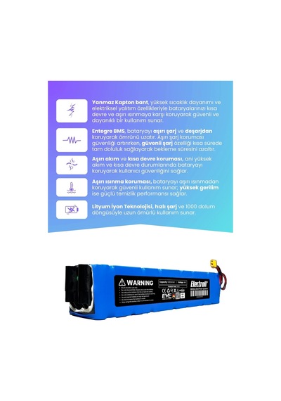 Navee N65 Uyumlu Batarya Eko Kapasite 48v 9.600mah Elektrikli Scooter Bataryası Çok Renkli