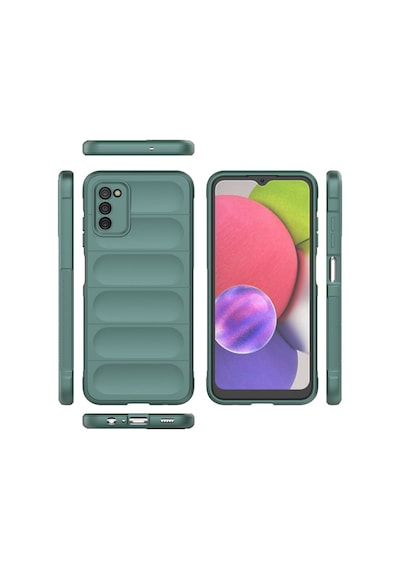 Samsung Galaxy  Uyumlu  A03s Kılıf Optimum Silikon - Koyu Yeşil