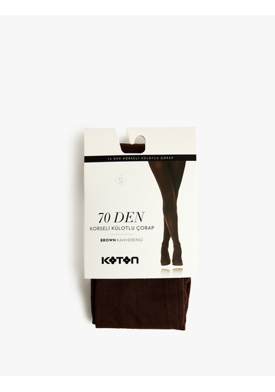 Koton 70 Den Korseli Külotlu Çorap Kahverengi 7wak80259aa Kahve