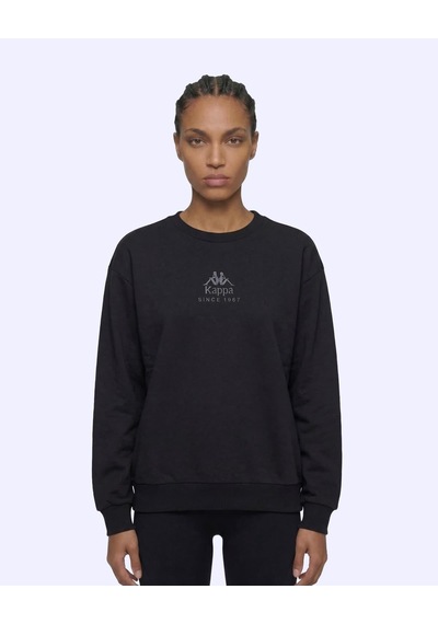 Kappa Milas Crewneck Kadın Siyah Comfort Sweatshirt