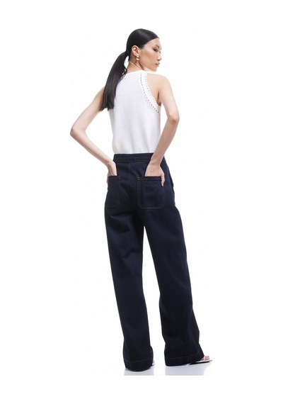 Koton Düğme Detaylı Standart Bel Geniş Paça Jean Pantolon - Wide Leg Jeans Koyu İndigo 5sal40241md Koton Düğme Detaylı Standart Bel Geniş Paça Jean Pantolon - Wide Leg Jeans Koyu İndigo 5sal40241md