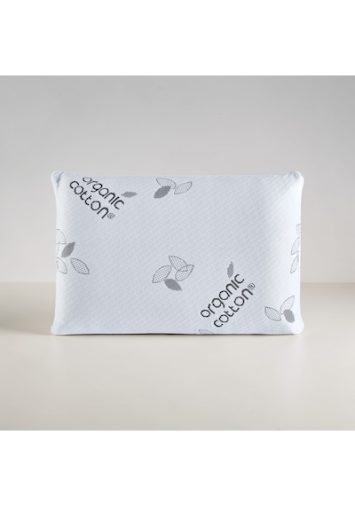 Cottonpure Organik Pamuk Ortopedik Visco Yastık 60x40x13 Cm Hassas Ciltler İçin Beyaz