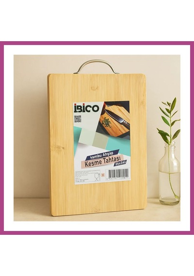 Gees Global Bambu Kesme Panosu 24x34x1.7 Cm - Metal Kulplu Gbzs