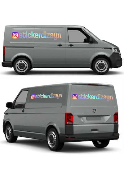 Kişiye Özel İnstagram Sticker 2 Adet - Sosyal Medya İnstagram Sticker - Araba Oto Araç Motosiklet Karavan Cam Sticker - 00926 60 Cm