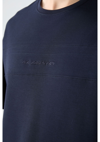 Tommy Life Lacivert Pamuklu Kalın Yumuşak Dokulu Oversize Fit Basic Erkek Eşofman Takım - 85261 Lacivert